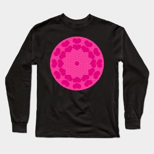 Pink Hearts Kaleidoscope Style Mandala Long Sleeve T-Shirt